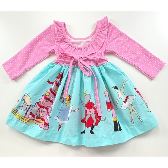 Eleanor Rose Tori Holiday Dress Size 18 Months Pink Blue - Picture 6 of 15